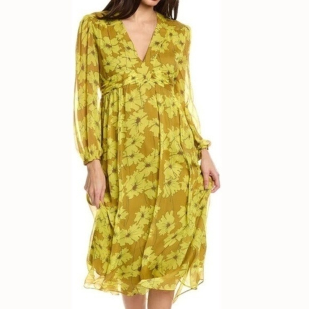 Joie Kaz Silk Floral‎ Midi Dress